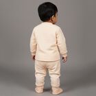 Infants' Peach Round Neck Minimalist Baba Suit, पीच, small image number null