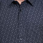 Men's 100% Cotton Casual Shirt, नेवी ब्लू, small