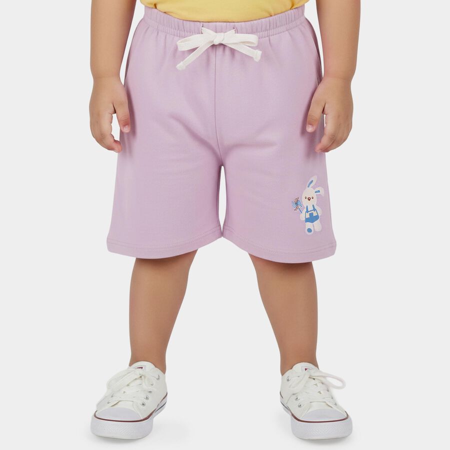 Infants Lilac Cotton Half Pant, Lilac, large