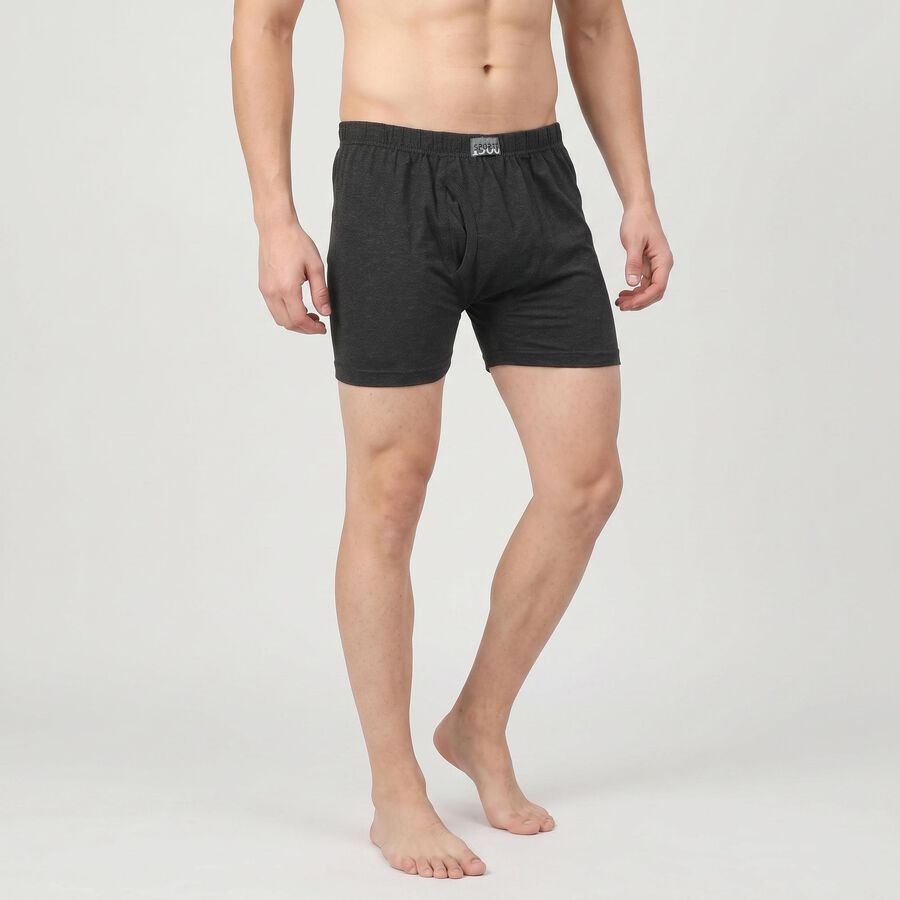 Men's Charcoal Regular Fit Solid Trunks, चारकोल, large