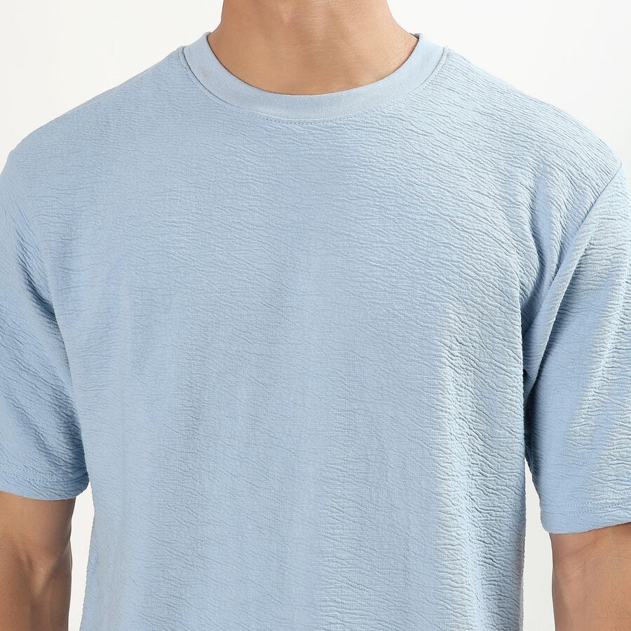 Men's Round Neck Half Sleeves T-Shirt, Sky Blue, large image number null