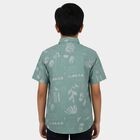 Boys' Light Green Cotton Classic Collar Casual Shirt, Light Green, small