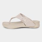 Women's Light Beige Adjustable Strap Casual Slippers, गहरा पीला, small