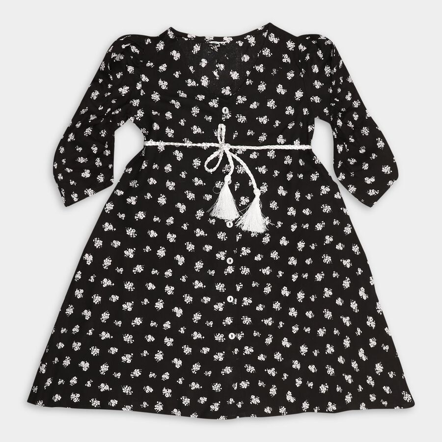 Girls' Dress, Black, large image number null
