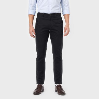 Men's Navy Blue Slim Fit Chino Trousers