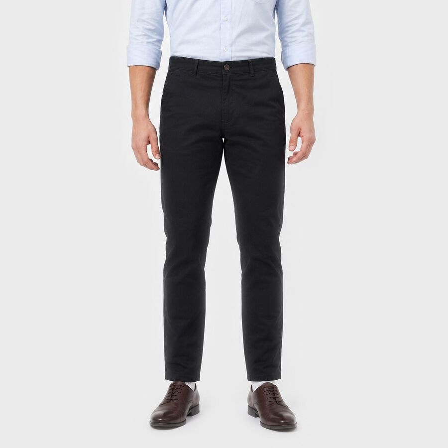 Men's Navy Blue Slim Fit Chino Trousers, नेवी ब्लू, large
