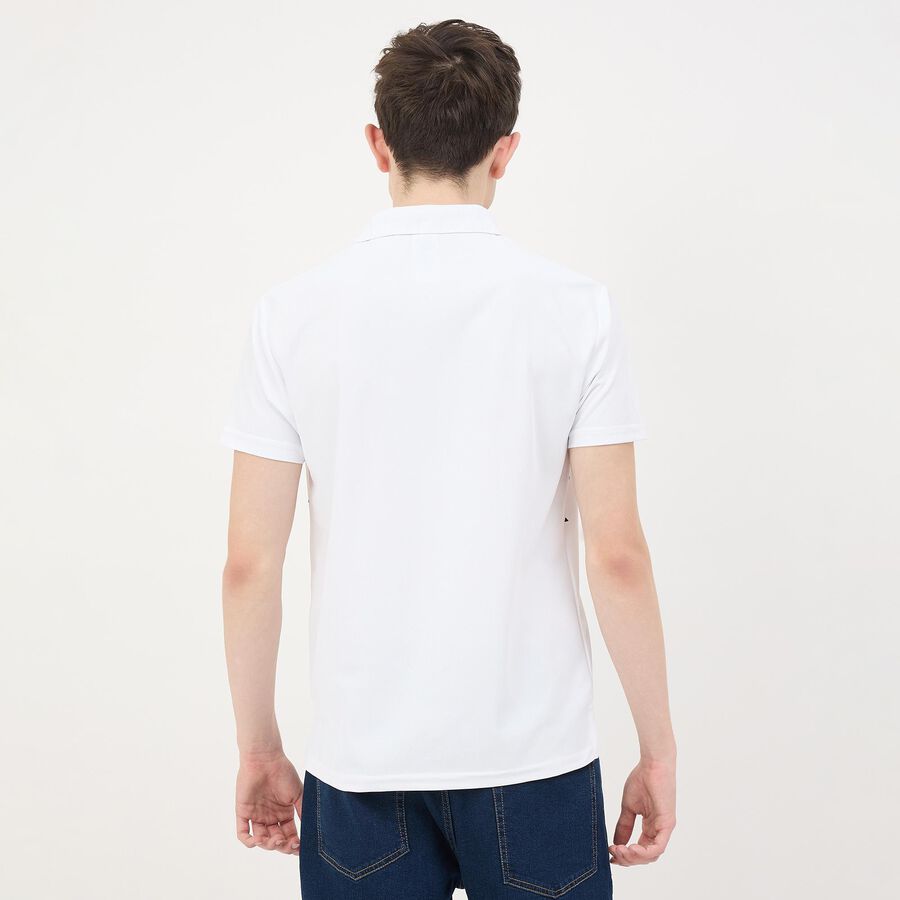 Men's White Crew Neck Athleisure Drifit T-Shirt, सफ़ेद, large
