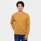 Men's Mustard Crew Neck Pullover Sweatshirt, Mustard, small