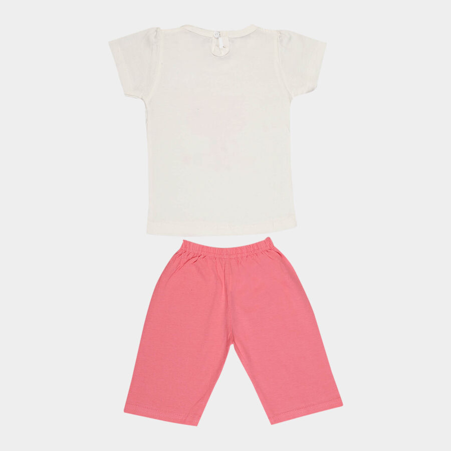 Infants Cotton Capri Set, Pink, large image number null