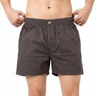 Men's Grey Relaxed Fit Micro Dot Printed Boxers, Dark Grey, small