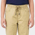 Boys' Beige Regular Fit Jogger Trousers, Beige, small