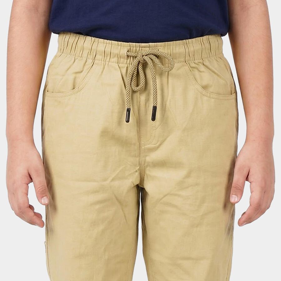 Boys' Beige Regular Fit Jogger Trousers, Beige, large