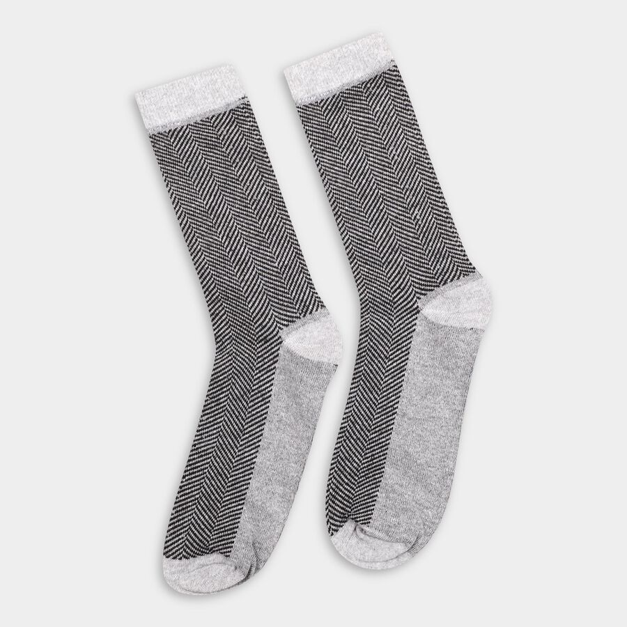Men's Socks (Pack of 2), काला, large