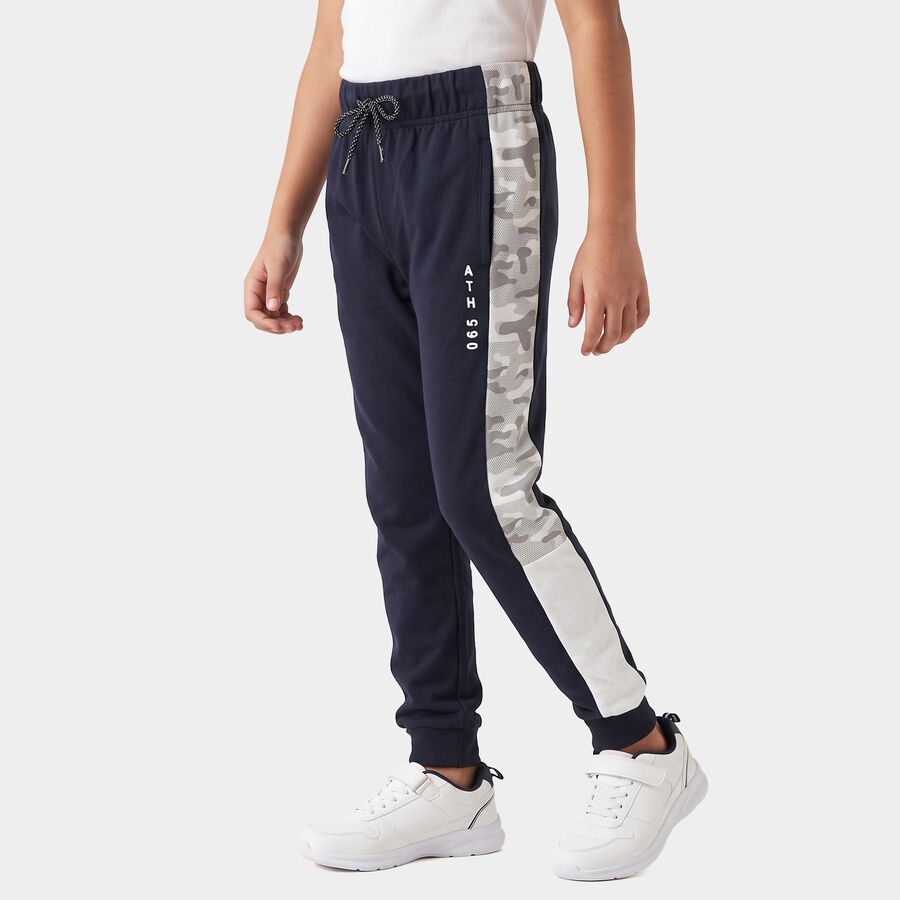 Boys' Navy Blue Jogger Fit Camo Side Panel Pyjama, Navy Blue, large