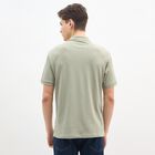 Men's Light Sage Green Polo Collar Casual T-Shirt, हल्का हरा, small