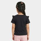 Girls Navy Blue Cotton Round Neck Regular T-Shirt, Navy Blue, small