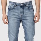 Men's Light Blue Slim Fit Washed Jeans, Light Blue, small