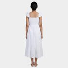 Women's Pink Cotton V-Neck Casual Dress, Pink, small