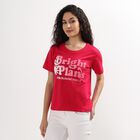 Ladies' 100% Cotton Round Neck T-Shirt , Fuchsia, small