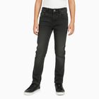 Boys' Faded Black Slim Fit Jeans, ओलिव, small image number null