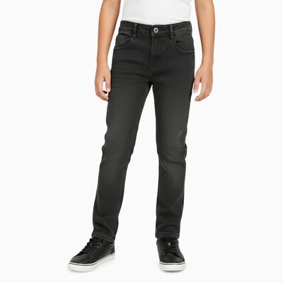 Boys' Faded Black Slim Fit Jeans