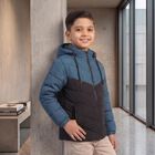 Boys Blue Hooded Puffer Jacket, Teal Blue, small