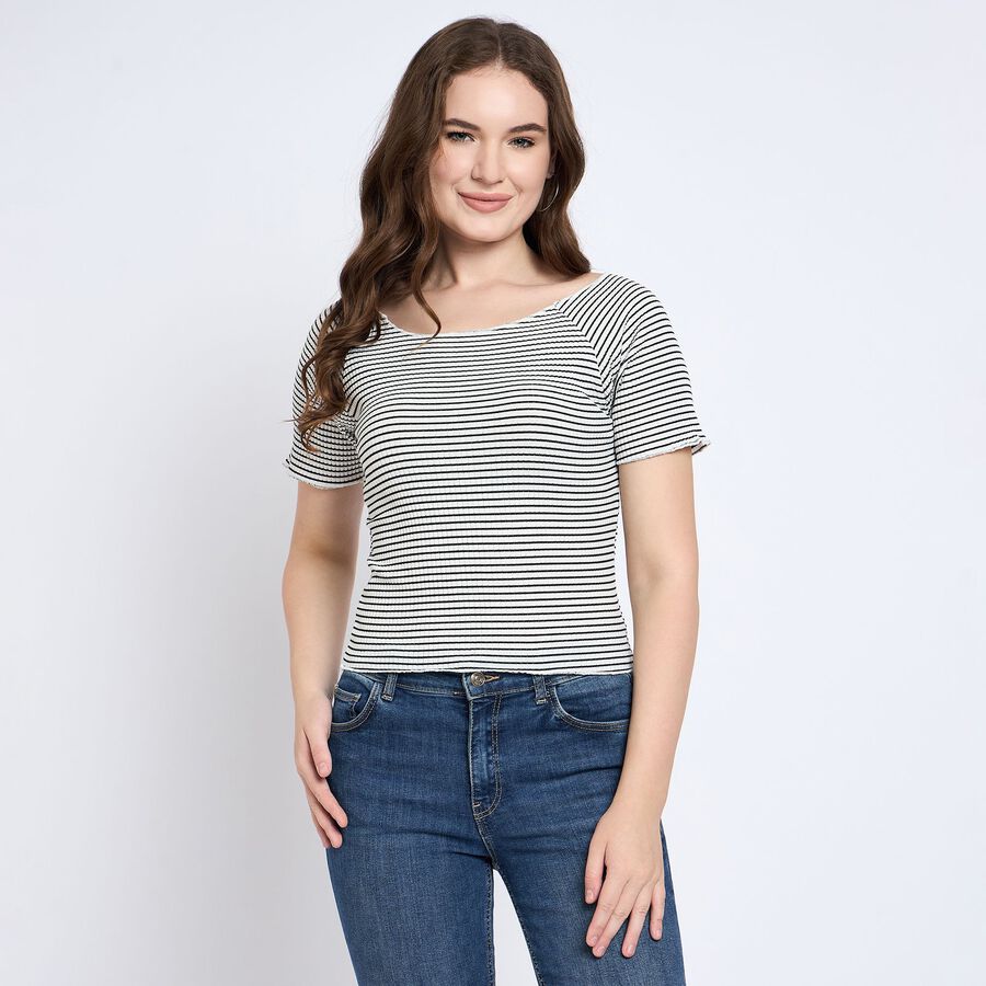 Ladies'  Crop  Top, Black, large image number null
