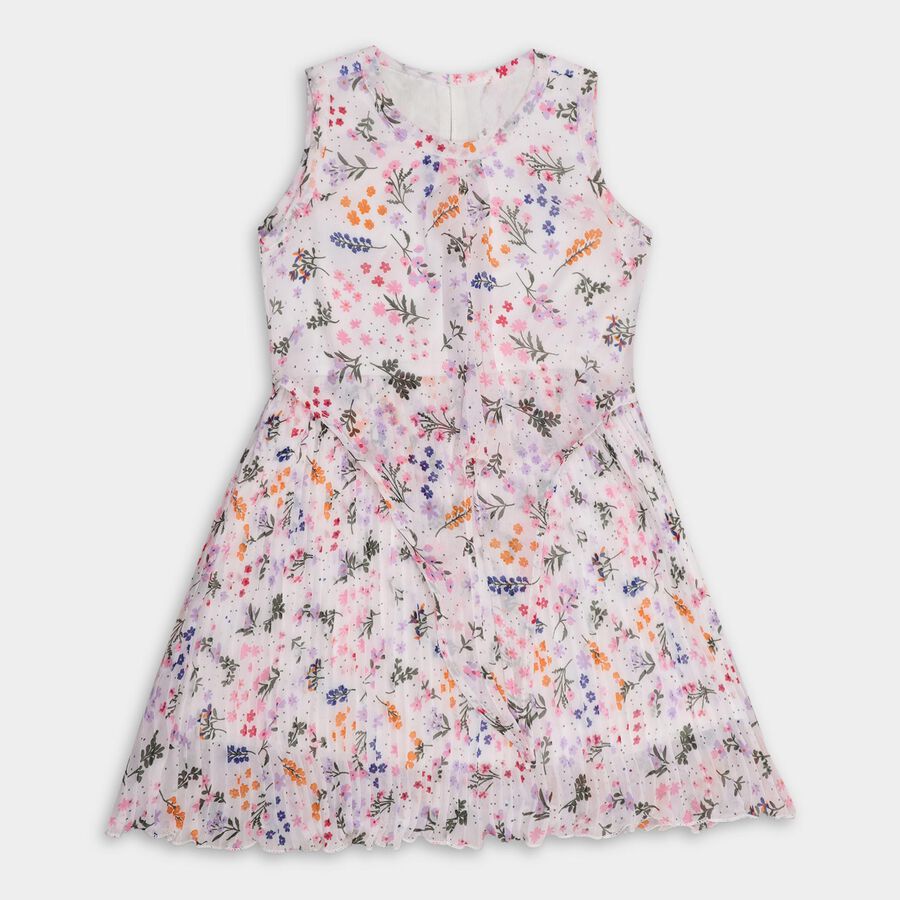 Girls' Frock , ऑफ व्हाइट, large