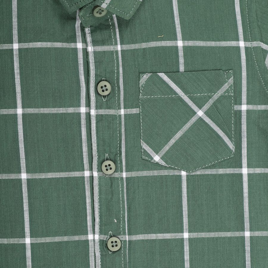 Infants' 100% Cotton Shirt, Dark Green, large image number null