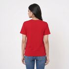 Women Fuchsia Round Neck Regular T-Shirt, Fuchsia, small