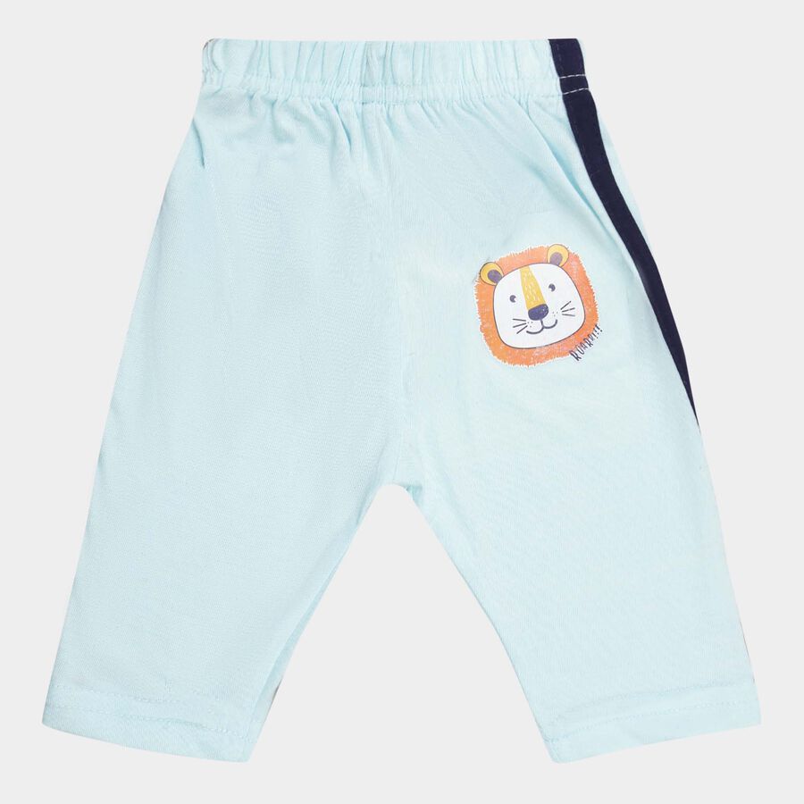 Infants Solid Elasticated Waist Pyjama, Light Blue, large image number null