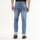 Men's Stonewashed Blue Skinny Fit Five Pocket Jeans, Mid Blue, small image number null