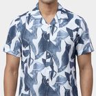 Men's Navy Blue Cotton Spread Collar Slim Fit Casual Shirt, Navy Blue, small