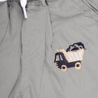 Infants Light Gray Elastic Waist Embroidered Trousers, हल्का ग्रे, small image number null