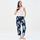 Women's Soft Lavender Purple Relaxed Fit Pyjama, नेवी ब्लू, small