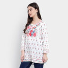 3/4th Sleeves Straight Kurti, सफ़ेद, small image number null