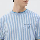 Men's Light Steel Blue Round Neck Casual T-Shirt, Sky Blue, small