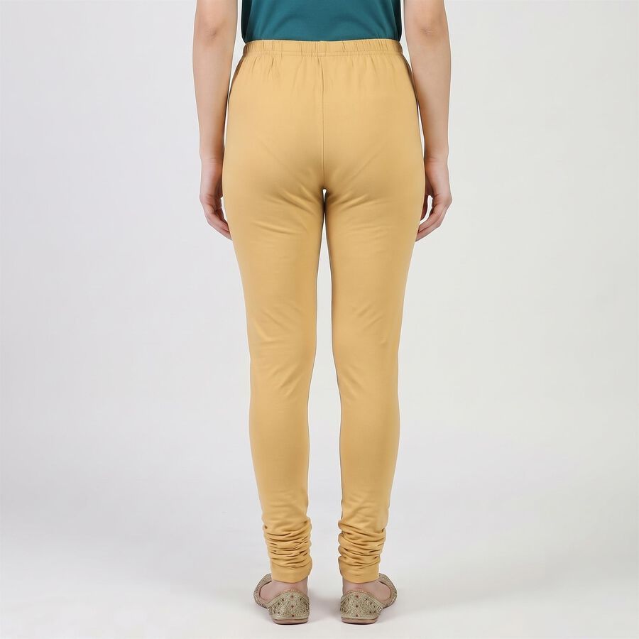 Women's Khaki Slim Fit Elastic Waist Churidar, Khaki, large