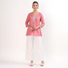 Women's Muted Dusty Pink Keyhole Neck Embroidered Kurti, Purple, small