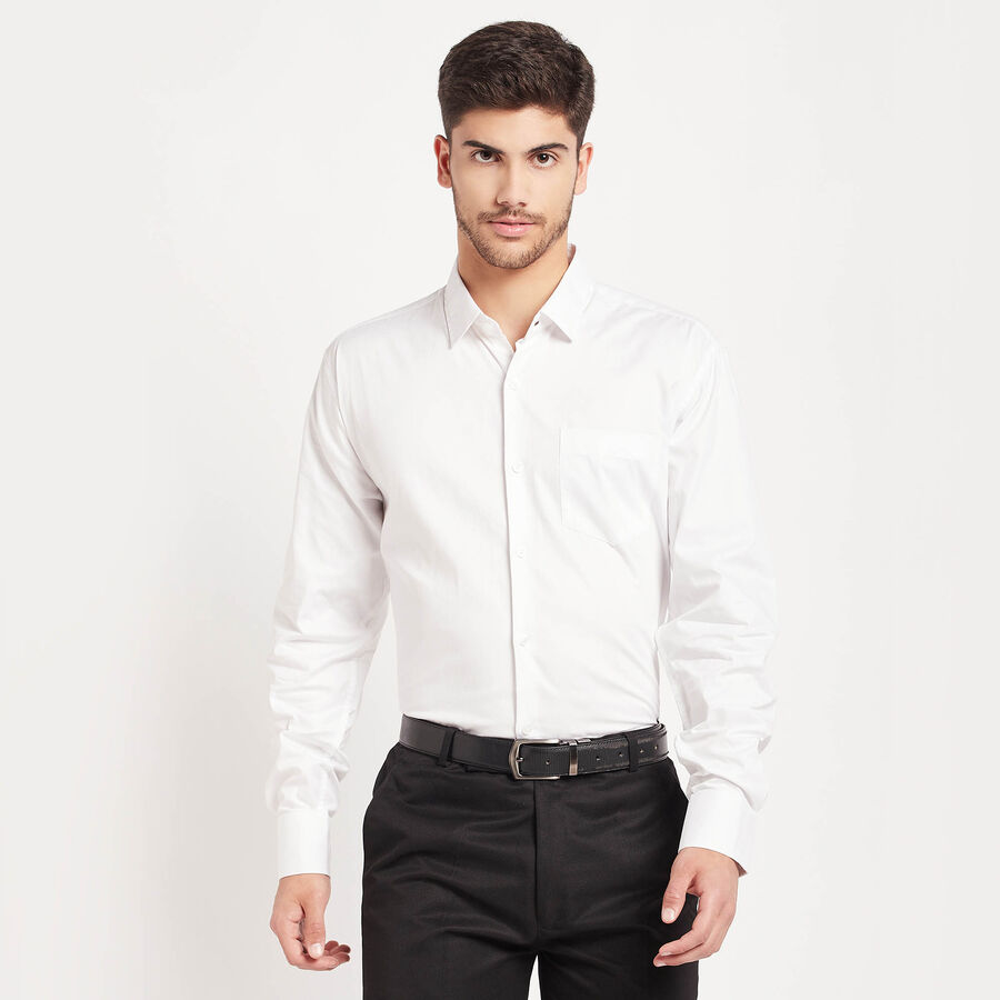 Cotton Solid Formal Shirt, White, large image number null
