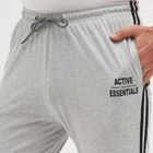 Men's Light Grey Regular Fit Side-Striped Track Pants, Melange Light Grey, small image number null