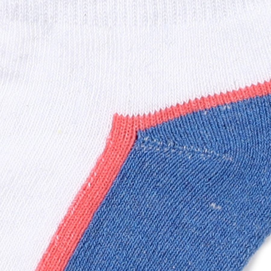 Boys' White and Blue Regular Fit Ankle Length Socks Pack of 2, सफ़ेद, large image number null