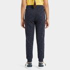 Girls' Navy Blue Jogger Floral Printed Pyjama, Navy Blue, small