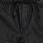 Girls Jet Black Loose Fit Elastic Waist Jeans, Black, small image number null