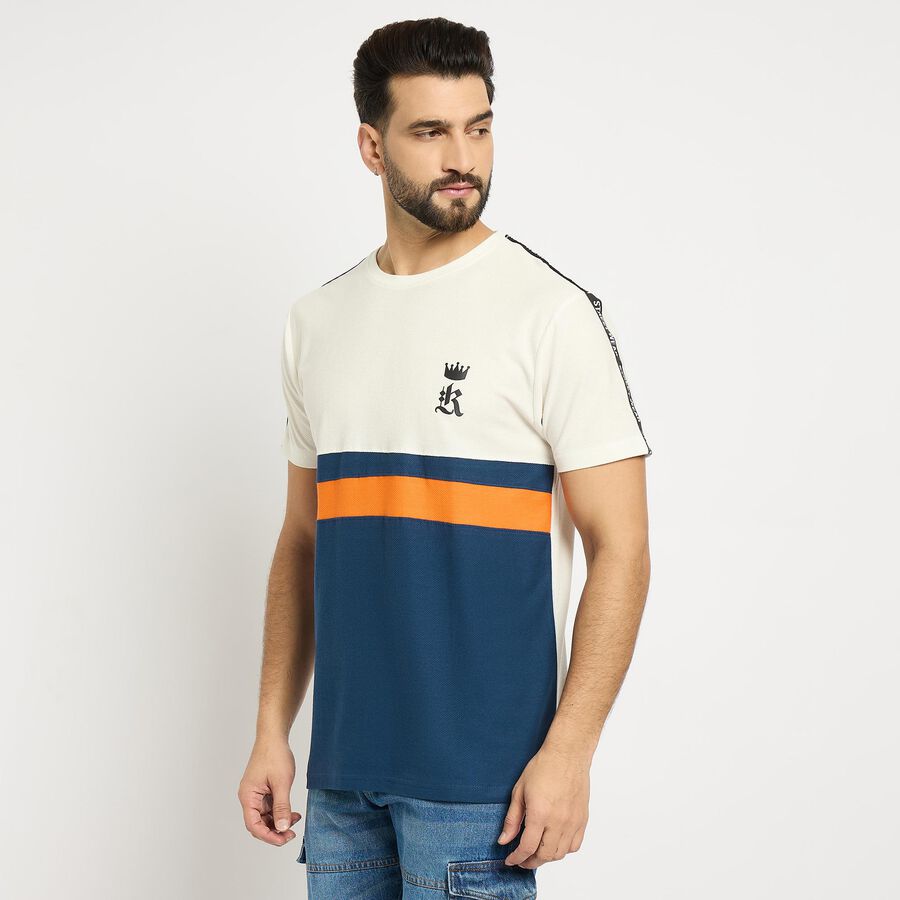 Men's 100% Cotton Round Neck Half Sleeves T-Shirt, Light Blue, large image number null