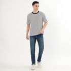 Men's Stonewashed Blue Slim Fit Jeans, गहरा नीला, small image number null