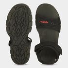 Men's Black Velcro Strap Strappy Sandals, काला, small