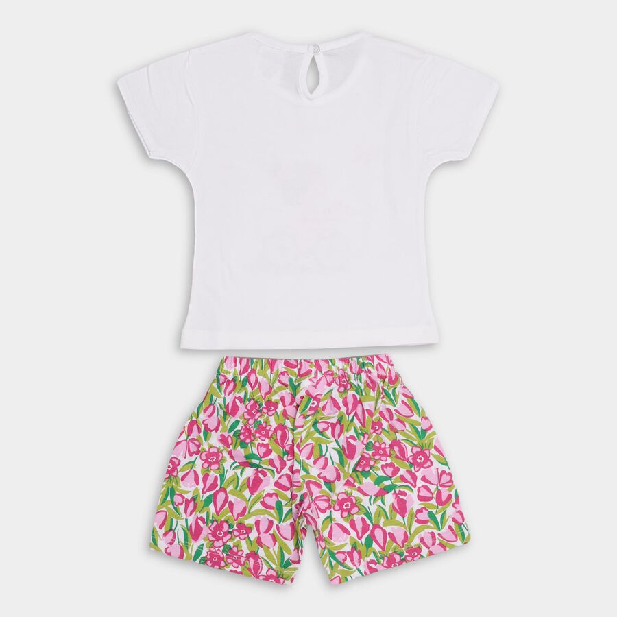 Girls' 100% Cotton Short Set , सफ़ेद, large image number null