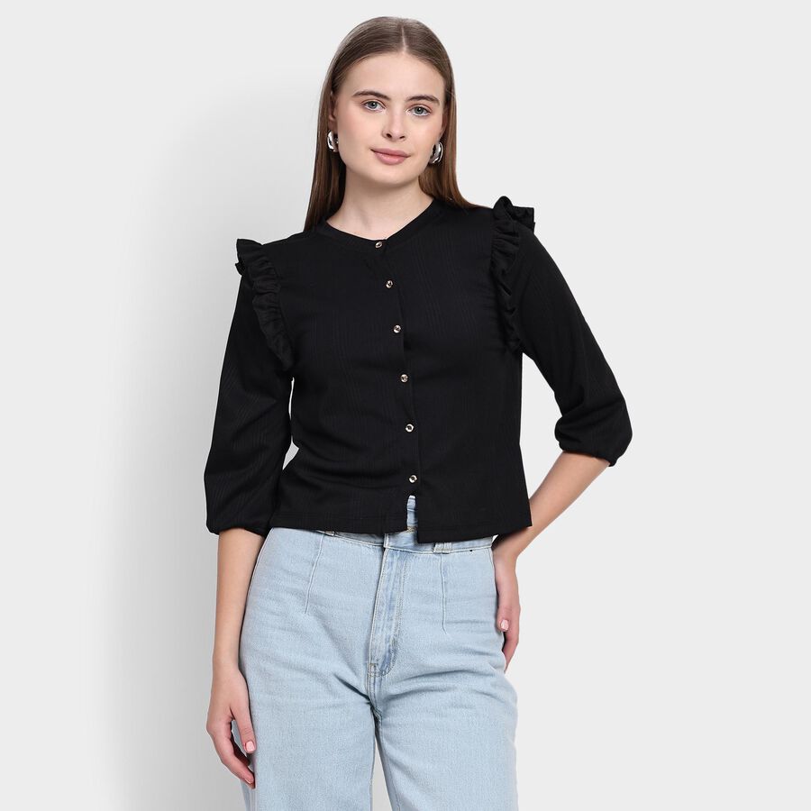 Ladies'  Crop  Top, काला, large image number null