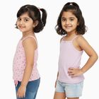 Girls' Pastel Pink Cotton Square Neck Casual Vest, लाइलेक, small image number null
